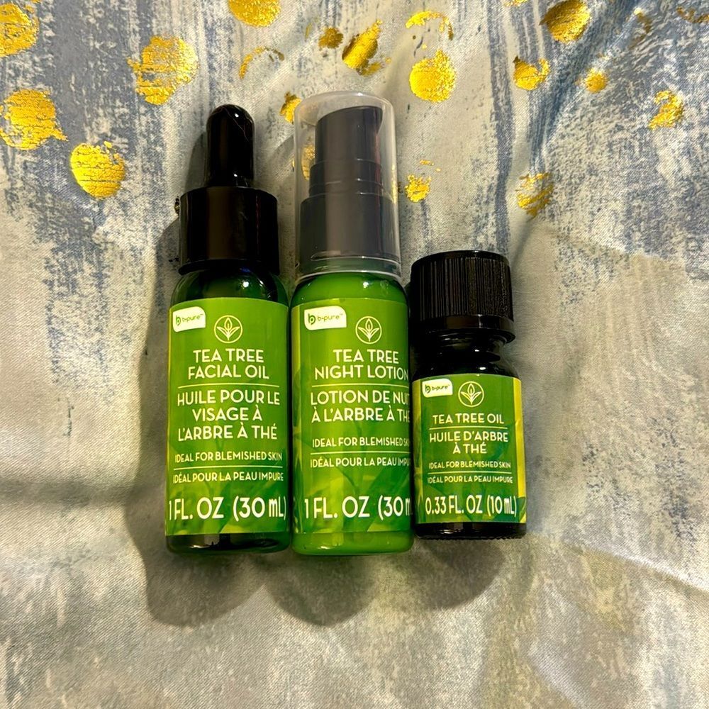 Tea tree facial oil , night lotion and blemished skin bundle